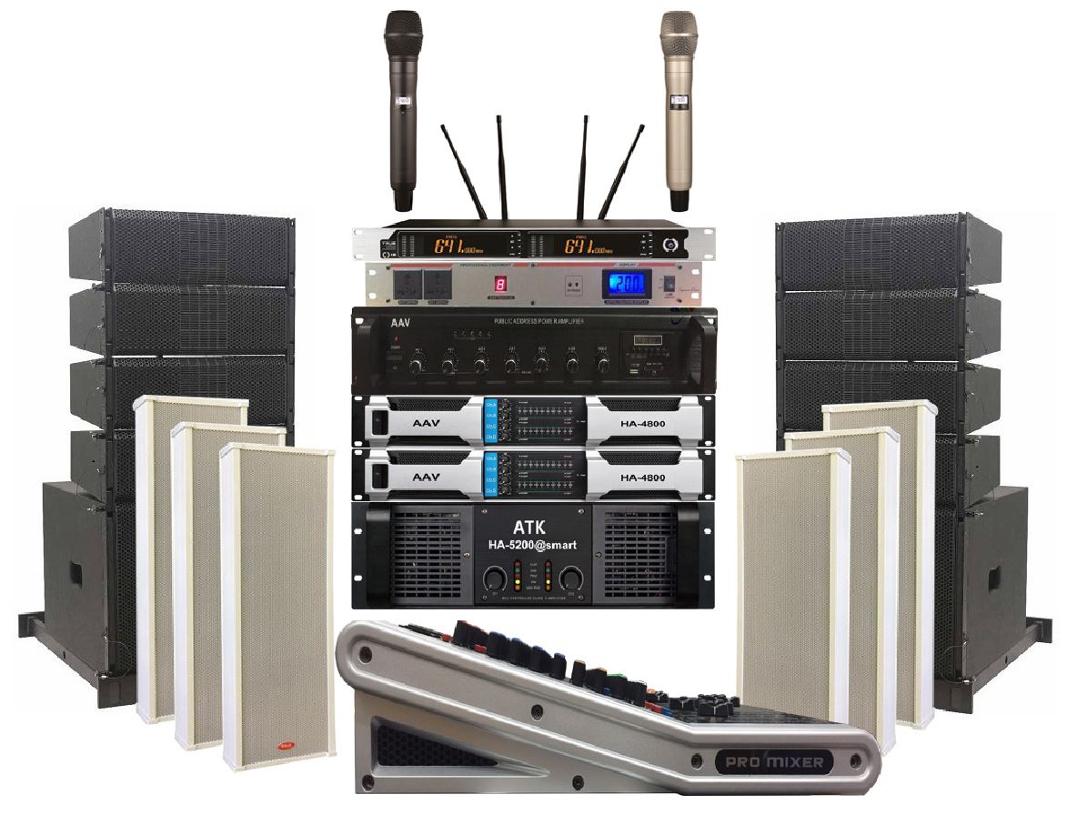 loaline array cho dàn âm thanh hội trường xã